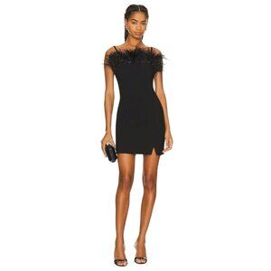 LIKELY Katy Feather Dress in Black 0 New Womens Mini Cocktail